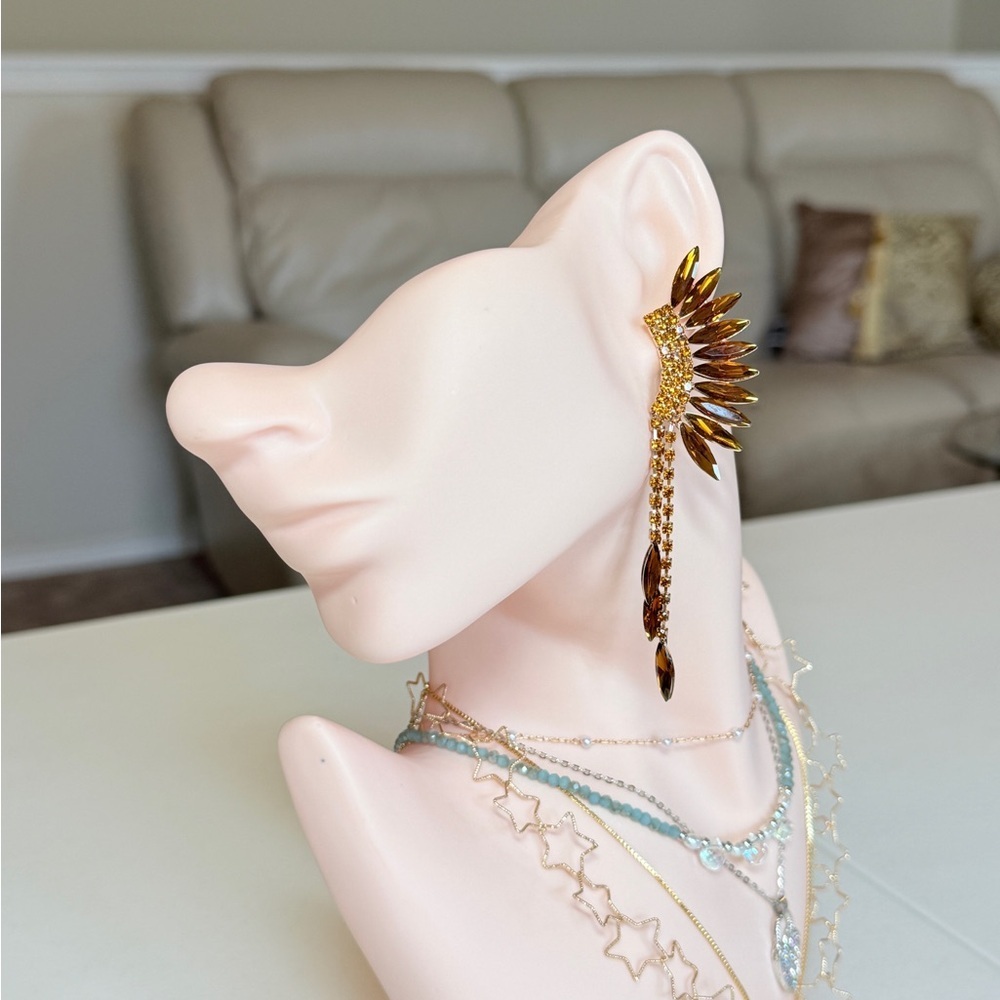 Cocktail Drop Earrings with Crystals
